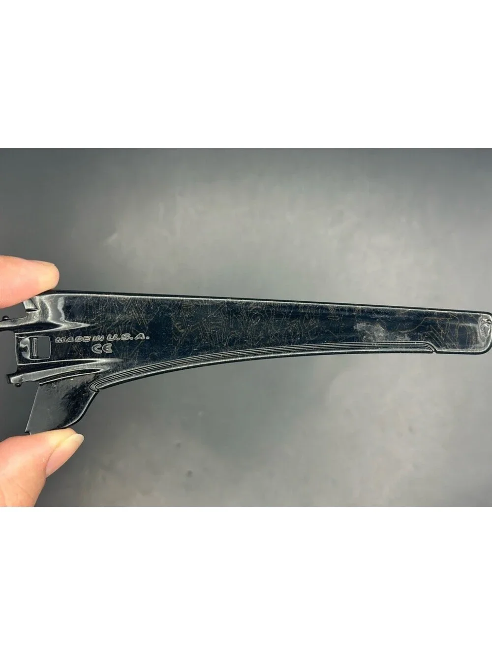 Oakley Batwolf OEM Polished Black Gold Text Right Replacement Arm